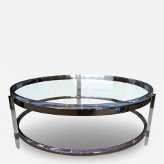 Charles Hollis Jones Round Coffee Table in Lucite Nickel by Charles Hollis Jones Metric Collection - 62519