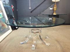 Charles Hollis Jones Round Lucite Chrome Dining Table for 8 by Charles Hollis Jones - 100218