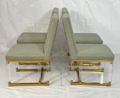 Charles Hollis Jones Set of 4 Signed Charles Hollis Jones Lucite Brass Dining Chairs Metric Line - 4712120
