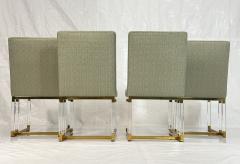 Charles Hollis Jones Set of 4 Signed Charles Hollis Jones Lucite Brass Dining Chairs Metric Line - 4712122