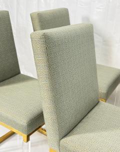 Charles Hollis Jones Set of 4 Signed Charles Hollis Jones Lucite Brass Dining Chairs Metric Line - 4712123