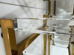 Charles Hollis Jones Set of 4 Signed Charles Hollis Jones Lucite Brass Dining Chairs Metric Line - 4712128