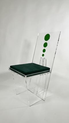 Charles Hollis Jones Set of 6 Charles Hollis Jones Clear and Multi Colored Lucite Dining Side Chair - 4273313