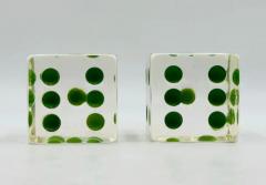 Charles Hollis Jones Set of Dice Bookends in Lucite Green Dots by Charles Hollis Jones - 3859543