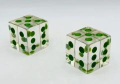 Charles Hollis Jones Set of Dice Bookends in Lucite Green Dots by Charles Hollis Jones - 3859545