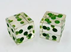 Charles Hollis Jones Set of Dice Bookends in Lucite Green Dots by Charles Hollis Jones - 3859570