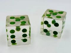 Charles Hollis Jones Set of Dice Bookends in Lucite Green Dots by Charles Hollis Jones - 3859572