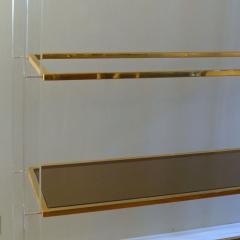 Charles Hollis Jones Shelving System in Lucite Glass and Brass by C Hollis - 2996333
