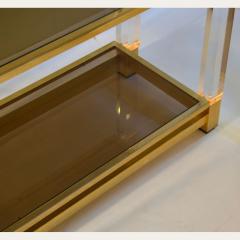 Charles Hollis Jones Shelving System in Lucite Glass and Brass by C Hollis - 2996369
