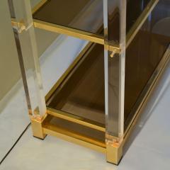 Charles Hollis Jones Shelving System in Lucite Glass and Brass by C Hollis - 2996370