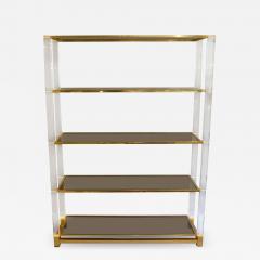 Charles Hollis Jones Shelving System in Lucite Glass and Brass by C Hollis - 2997693
