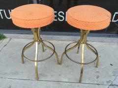 Charles Hollis Jones Sinatra Brass Barstools with Swivel Seats by Charles Hollis Jones - 110651