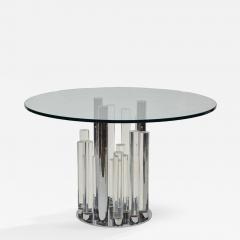 Charles Hollis Jones Skyscraper Dining Center Table in Lucite and Chrome by Charles Hollis Jones - 316867