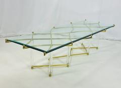 Charles Hollis Jones Treillage Coffee Table in Lucite and Brass by Charles Hollis Jones USA 1968 - 3992581