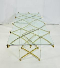 Charles Hollis Jones Treillage Coffee Table in Lucite and Brass by Charles Hollis Jones USA 1968 - 3992583