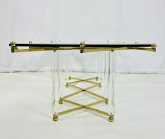 Charles Hollis Jones Treillage Coffee Table in Lucite and Brass by Charles Hollis Jones USA 1968 - 3992584