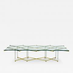 Charles Hollis Jones Treillage Coffee Table in Lucite and Brass by Charles Hollis Jones USA 1968 - 3993483