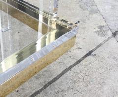 Charles Hollis Jones Two Tier Coffee Table in Lucite Polished Brass by Charles Hollis Jones - 319075