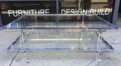 Charles Hollis Jones Two Tier Coffee Table in Lucite and Nickel by Charles Hollis Jones - 319235