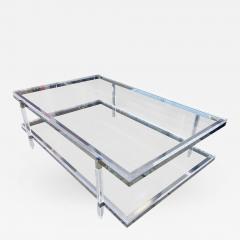 Charles Hollis Jones Two Tier Coffee Table in Lucite and Nickel by Charles Hollis Jones - 320551