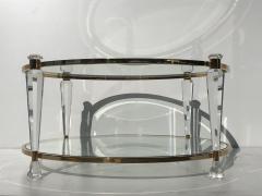 Charles Hollis Jones Two Tier Lucite Round Coffee Table - 481225