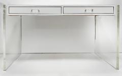 Charles Hollis Jones Vintage 1970s Lucite and Laminate 2 Drawer Writing Desk - 4205439