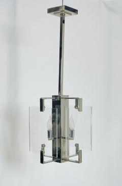 Charles Hollis Jones Vintage Chandelier in Lucite Polished Nickel by Charles Hollis Jones USA 1970 - 4164207