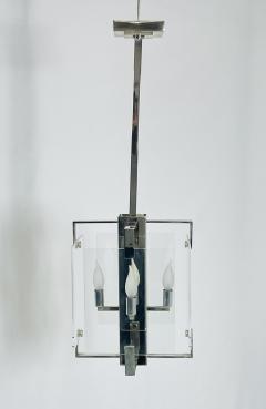 Charles Hollis Jones Vintage Chandelier in Lucite Polished Nickel by Charles Hollis Jones USA 1970 - 4164208