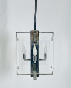 Charles Hollis Jones Vintage Chandelier in Lucite Polished Nickel by Charles Hollis Jones USA 1970 - 4164209