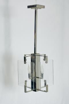 Charles Hollis Jones Vintage Chandelier in Lucite Polished Nickel by Charles Hollis Jones USA 1970 - 4164210
