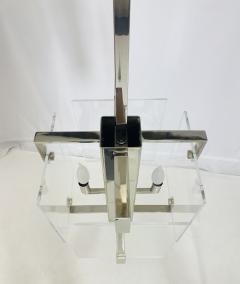 Charles Hollis Jones Vintage Chandelier in Lucite Polished Nickel by Charles Hollis Jones USA 1970 - 4164216
