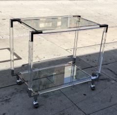 Charles Hollis Jones Vintage Chrome and Lucite Bar Cart by Charles Hollis Jones Metric Collection - 753244