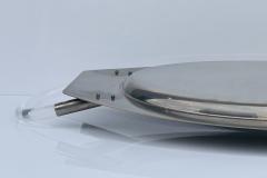 Charles Hollis Jones Vintage Mid Century Modern Lucite Chrome Oval Bar Serving Tray - 4715536