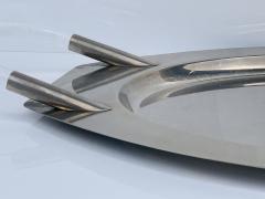 Charles Hollis Jones Vintage Mid Century Modern Lucite Chrome Oval Bar Serving Tray - 4715538