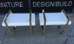 Charles Hollis Jones Vintage Pair of Solid Brass Benches by Charles Hollis Jones Box Collection - 85727