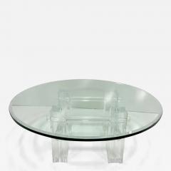 Charles Hollis Jones Vintage Thick Lucite Coffee Table Base After Charles Hollis Jones - 3845642