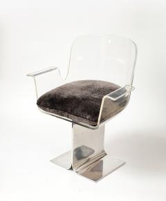 Charles Hollis Lucite and Chrome Desk Chair by Charles Hollis United States c 1970 - 4046308