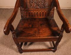 Charles I Joined Oak Armchair Early 17th Century - 3127211