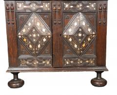 Charles I Oak And Mother Of Pearl Inlaid Cabinet - 4465380