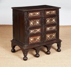 Charles II Inlaid Oak Chest on Frame - 3932296