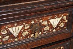 Charles II Inlaid Oak Chest on Frame - 3932302