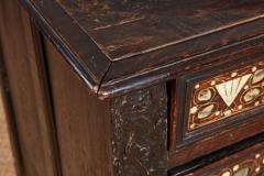 Charles II Inlaid Oak Chest on Frame - 3932303