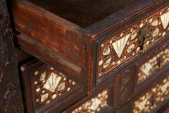 Charles II Inlaid Oak Chest on Frame - 3932304