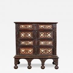 Charles II Inlaid Oak Chest on Frame - 3935451