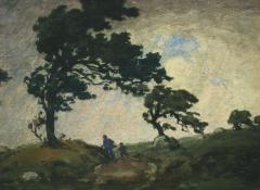 Charles L A Smith Figures Beneath Windswept Trees - 3022566