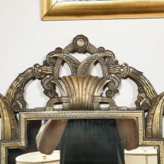 Charles Louis La Salle Art Deco Bronze Vitrolite Console Table Top Mirror Set by La Salle Iron Works - 3109130