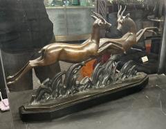 Charles Louis Lucien Muller Lucien Charles E Alliot French Art Deco Bronze The Gazelles 1930 - 3827532