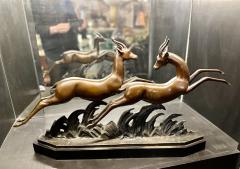 Charles Louis Lucien Muller Lucien Charles E Alliot French Art Deco Bronze The Gazelles 1930 - 3827542