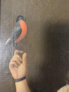 Charles Peale Polk EXCEPTIONAL PAIR OF EARLY PORTRAITS OF GIRL DOG GIRL WITH BIRD - 4691000