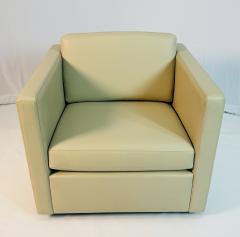 Charles Pfister Charles Pfister for Knoll Cream Leather Lounge Chair Labeled American 1980s - 4712183